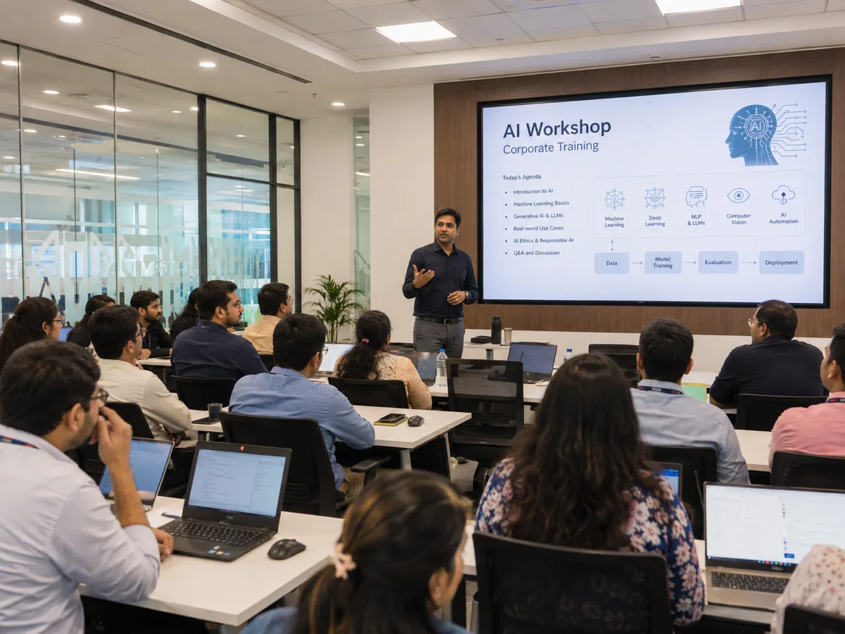 Corporate AI workshop training session